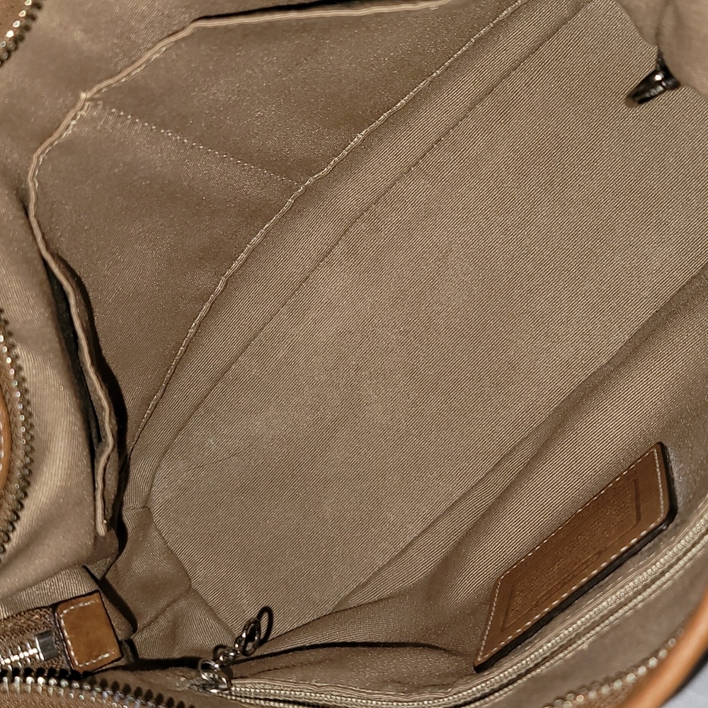 Coach Signature Jacquard and Leather Hobo - Picture 8 of 14